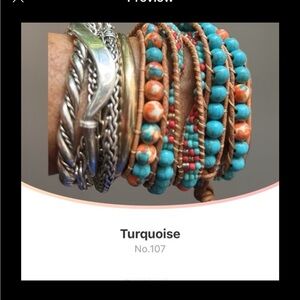 Turquoise and Silver Bracelet Set